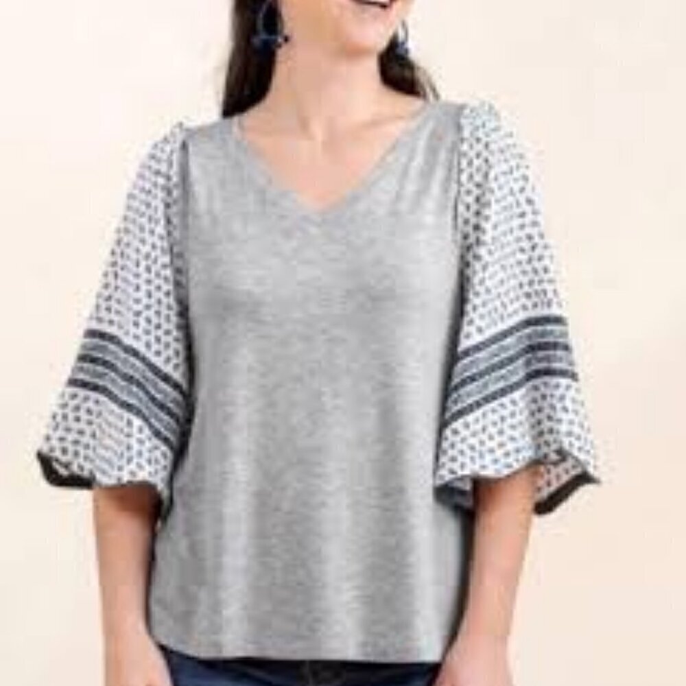 Matilda Jane "Lets go together Without A Care Top" Size S Mixed print Floral